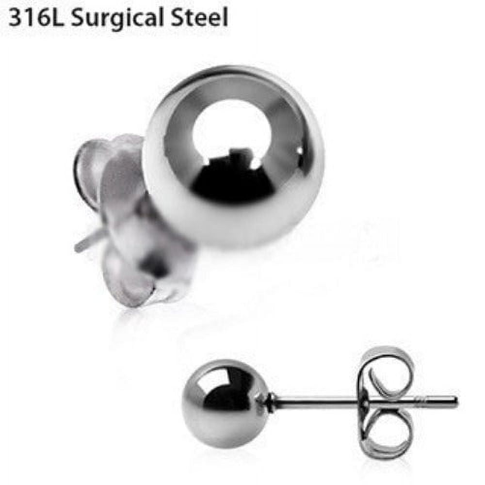 316L Stainless Surgical Steel Ball Stud Earrings With Secure Ear Post 316l-stainless-surgical-steel-ball-stud-earrings-with-secure-ear-post