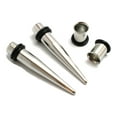 thumbnail image 1 of Pair of 316l Steel Tapers and Tunnels Ear Stretching Kit Gauges Gauging Plugs - size=00g 10mm, 1 of 1