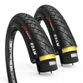 Pair of 700x35c Black Hybrid Bike Tires with 1mm Anti-Puncture ...