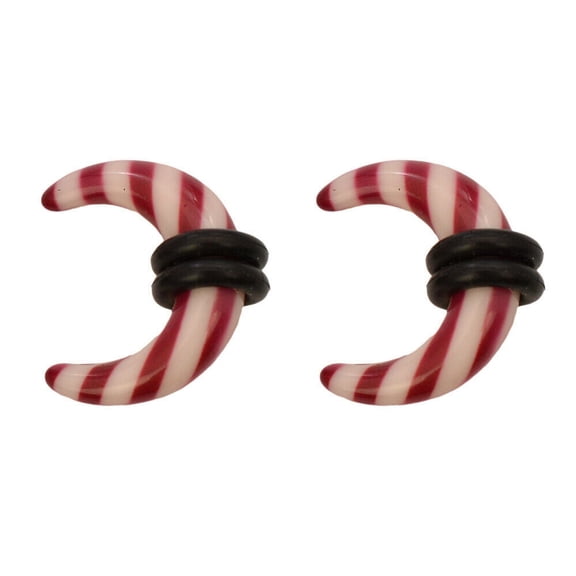 Pair of Acrylic Bull Horn Spiral Taper Gauge Stretching Kit Ear Tunnel Plug