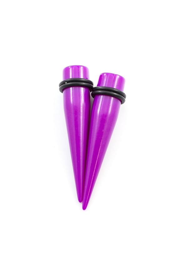 Pair of Acrylic Ear Tapers with O Ring Multiple Sizes Available