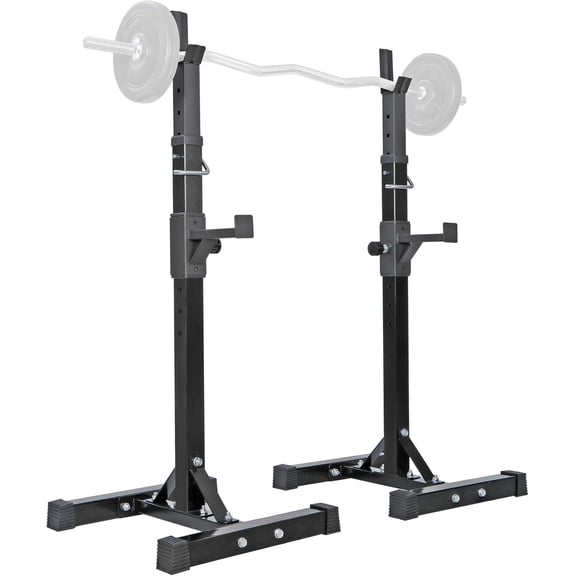 Pair of Adjustable Height 40"-66" Portable Dumbbell Racks Sturdy Steel Squat Rack Barbell Free Bench Press Stands Gym Load 550Lbs Dipping Station