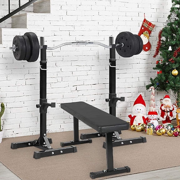 Pair of Adjustable Squat Rack Standard 44-70 Inch Barbell Rack, Solid Steel Squat Stands Bench Press Storage Home Gym Portable Dumbbell Stands
