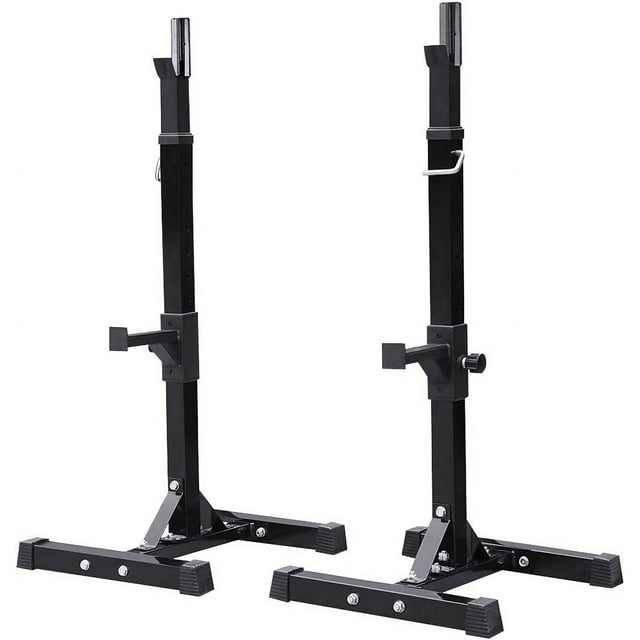 Pair of Adjustable Squat Rack Standard 44-70 Inch Barbell Rack, Solid ...