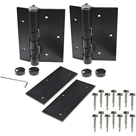 Pair of Aluminum Black Self-Closing Fence Gate Hinges for Aluminum | Vinyl | Iron | Wood Gates (Black)$$Tools & Hardware Other