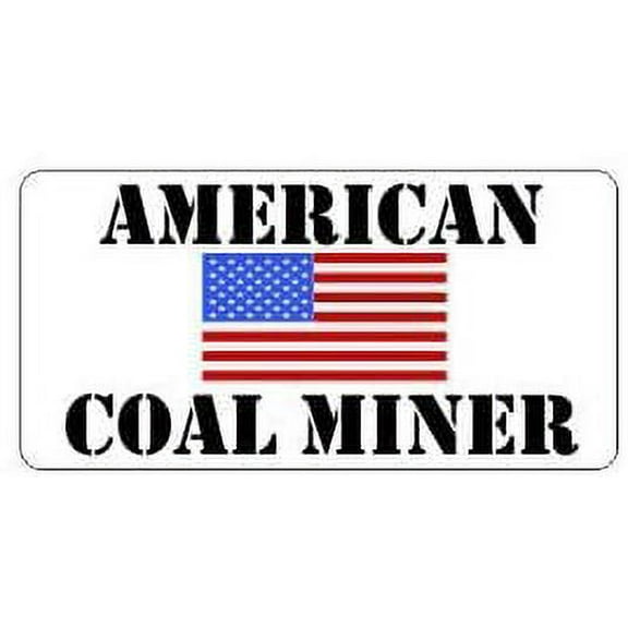 Pair of American Coal Miner Funny Hard Hat/Helmet Vinyl Decal Sticker