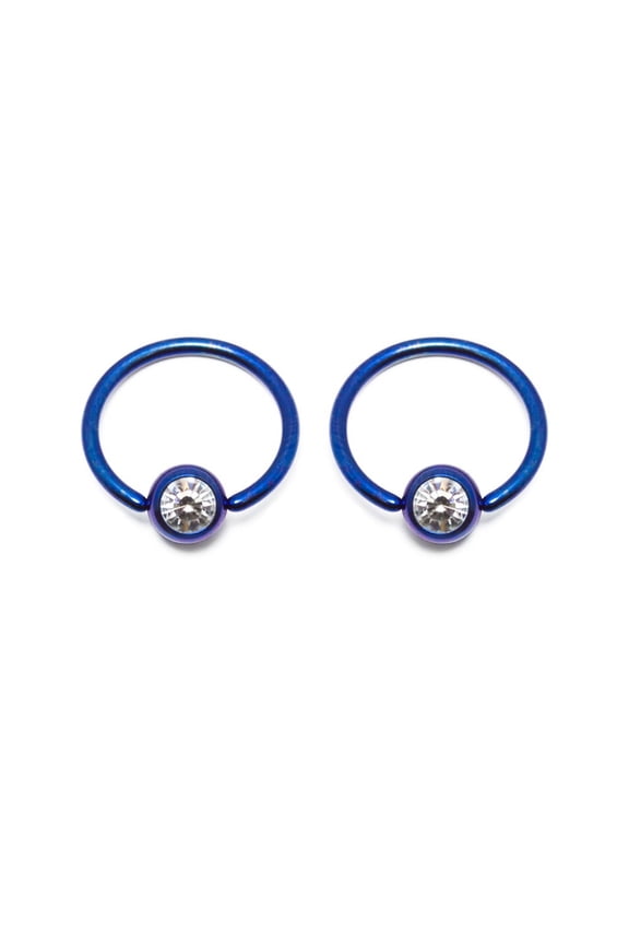 16G Anodized Titanium Captive Bead Ring 16G with 4mm Press-Fit Gem Ball Piercings Jewelry for Women Men Sold as Pair