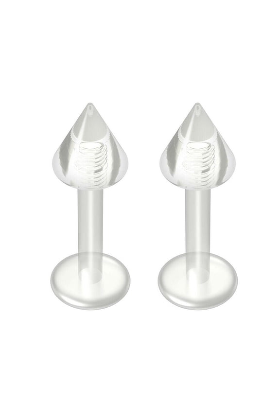 Pair of Bioflex Labret Retainer with spike ends Perfect for Lips Cartilage 16g