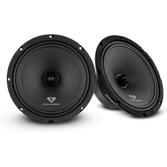 Black Diamond DIA-CM8.4B 8" Mid-Range Loudspeaker with Bullet, 8-Inch Midrange, 4-Ohm, High-Power Car Audio Speaker