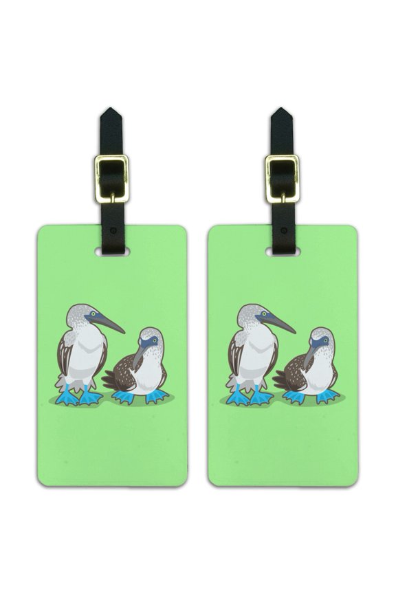 Pair of Blue Footed Boobies Luggage ID Tags Suitcase Carry-On Cards - Set of 2