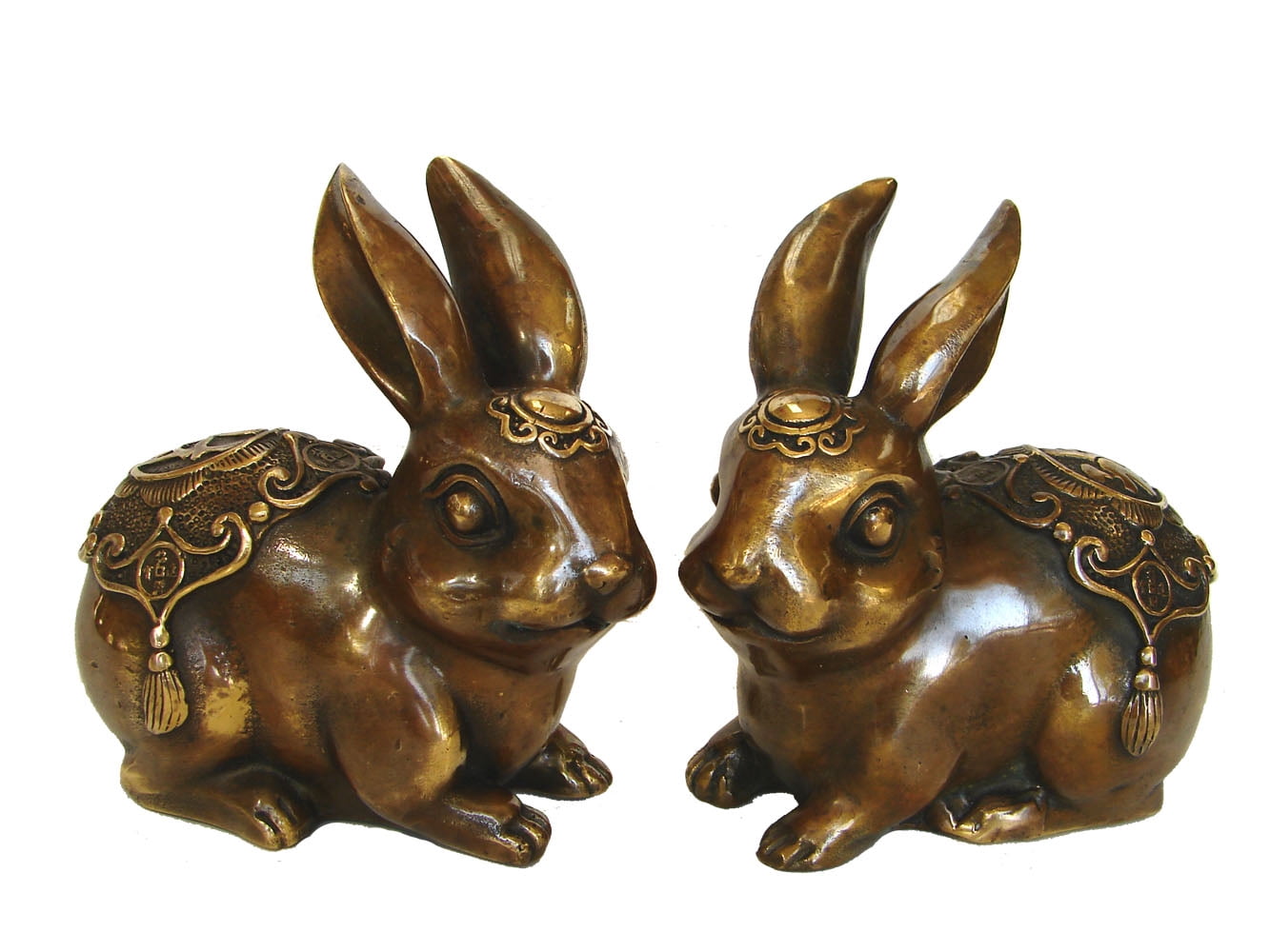 Copper The Rabbit Pair of Brass Metal Copper Rabbit Statue - Walmart.com