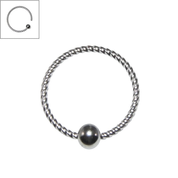 Pair of Captive Rings 20G Rope Design Surgical Steel