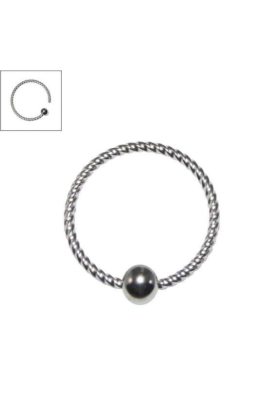 Pair of Captive Rings 20G Rope Design Surgical Steel