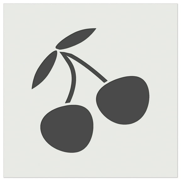 Pair of Cherries Outlined DIY Cookie Wall Craft Stencil - 5.5 Inch