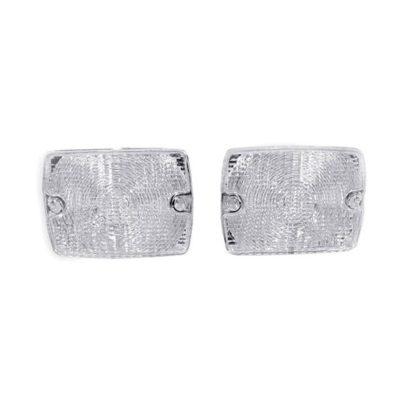 Pair of Clear Front Bumper Signal Lights with ABS Plastic Lens and Incandescent Lighting