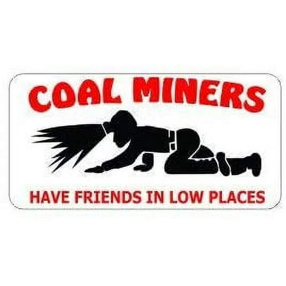 Pair of Coal Miners Have Friends in Low Places Funny Hard Hat/Helmet Stickers