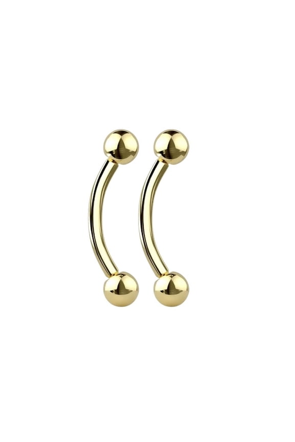16G Curved Barbells Micro Size 3mm Ball Eyebrow Rook Tragus for Men Women - Sold as Pair