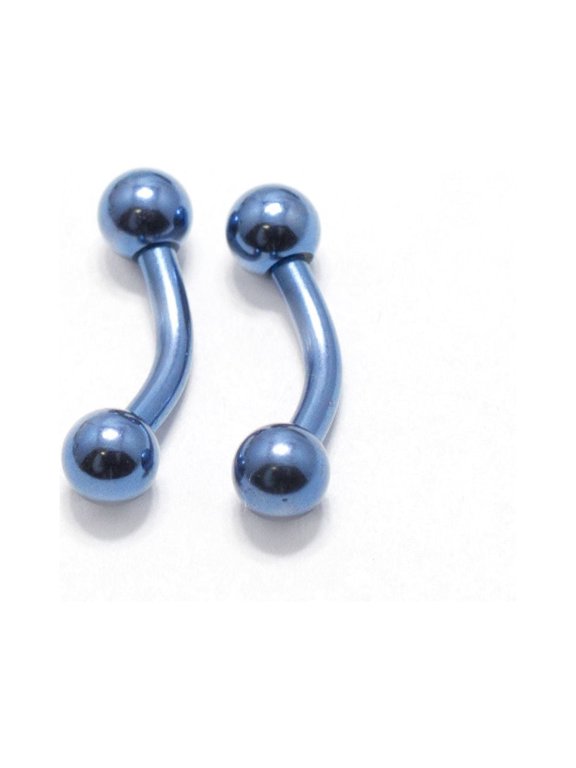 Pair of Curved Barbells Micro Size 16G - 1/4" w/ 3mm Ball Eyebrow Rook Tragus