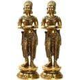 thumbnail image 1 of Pair Of Deeplakshmi In Brass - Handmade Hindu Wealth Lamps, 1 of 1
