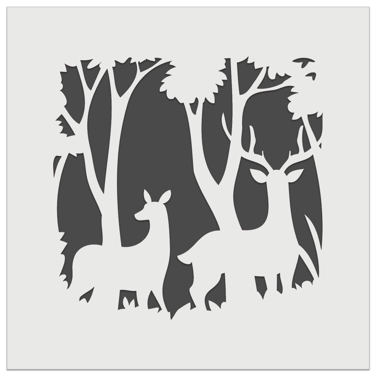 Pair of Deer Silhouette in Forest DIY Cookie Wall Craft Stencil - 11.5 Inch  - Walmart.com, image size:1600x1600