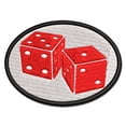 thumbnail image 1 of Pair of Dice Die Applique Multi-Color Embroidered Hook & Loop Patch - 2.5 Inch Small, 1 of 5