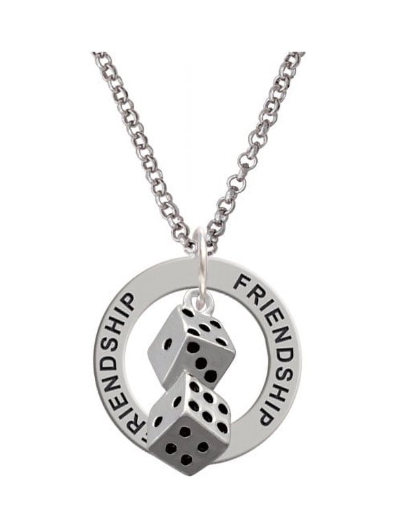 Pair of Dice Friendship Affirmation Ring Necklace