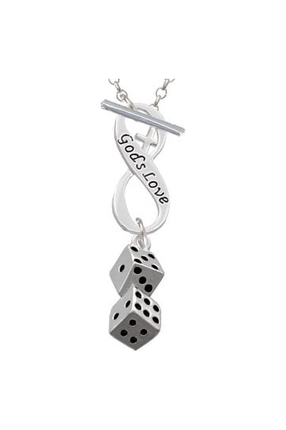 Pair of Dice God's Love Infinity Toggle Chain Necklace