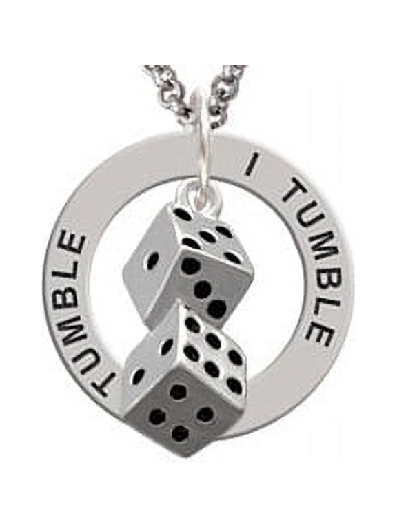Pair of Dice I Tumble Affirmation Ring Necklace