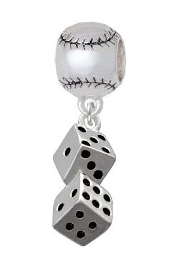 Pair of Dice - Softball Charm Bead