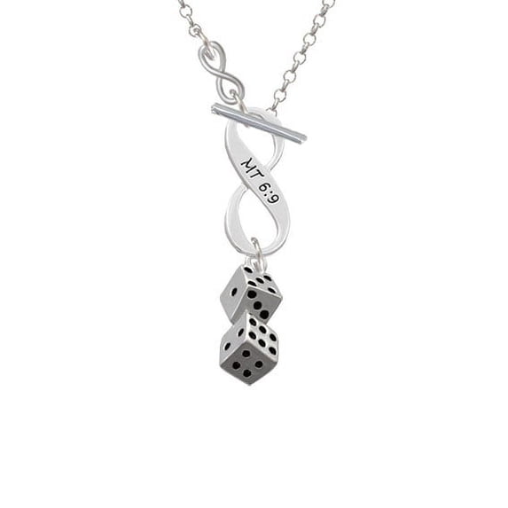 Pair of Dice - To Infinity Matthew 6:9 Toggle Necklace