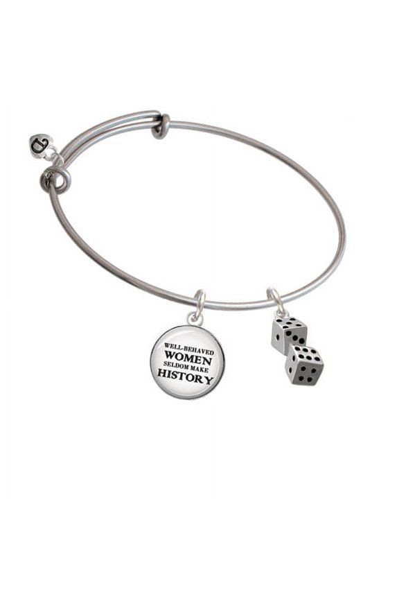 Pair of Dice Well Behaved Women Bangle Bracelet