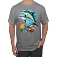 thumbnail image 1 of Pair of Dolphins Swimming in Ocean Animal Lover Men's Graphic T-Shirt, Heather Grey, Small, 1 of 3