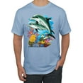 thumbnail image 1 of Pair of Dolphins Swimming in Ocean Animal Lover Men's Graphic T-Shirt, Light Blue, 4XL, 1 of 3