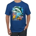 thumbnail image 1 of Pair of Dolphins Swimming in Ocean Animal Lover Men's Graphic T-Shirt, Royal, Medium, 1 of 3