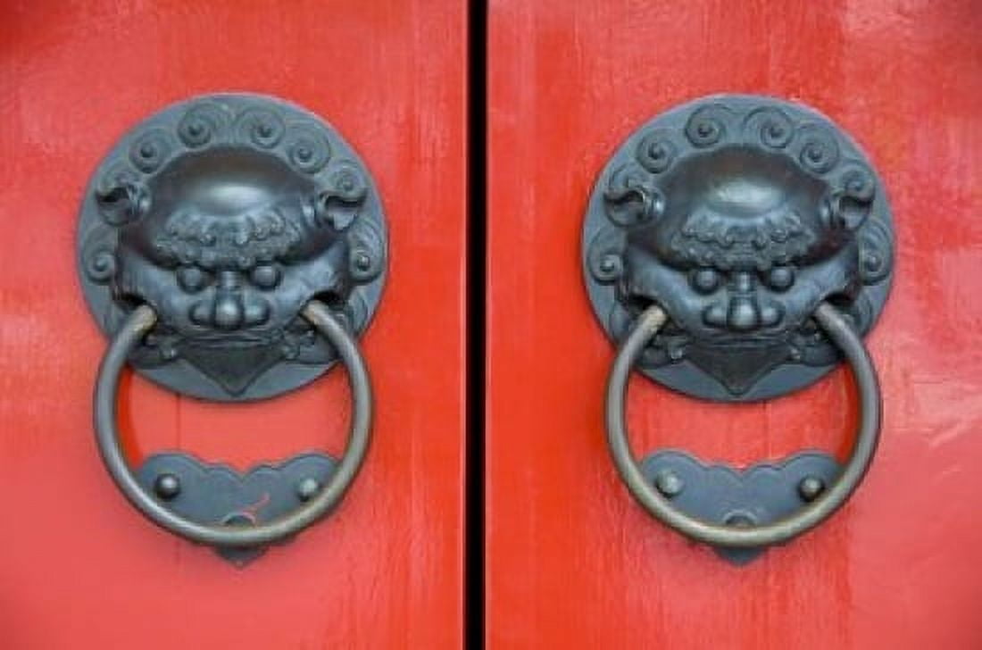 Pair of Door Knockers Buddha Tooth Relic Temple Singapore Canvas Art - Cindy Miller Hopkins DanitaDelimont (34 x 23)
