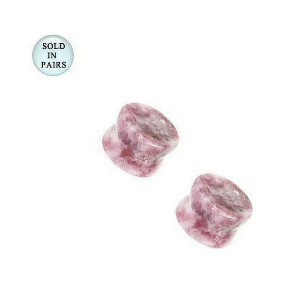 Pair of Double Flared Moondevite Stone Ear Plugs - 8 Gauge to 00G