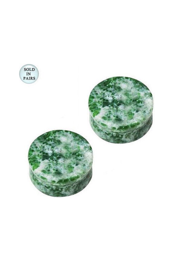 Pair of Ear Plug Gauges Solid Amazonite Semi Precious Stone Saddle