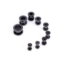 Pair of Ear Plugs Black IP. Ear tunnels Screw Design, Surgical Steel