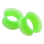 Pair of Extra Wide Silicone Tunnels Ear Gauges Plugs 5 Colors in 8g thru 18mm