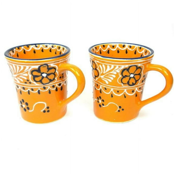 Pair of Flared Cup Mango with Blue Rims Encantada