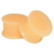 Pair of Flesh Color Double Flare Silicone Ear Plugs (00 Gauge - 1/2 Inch)