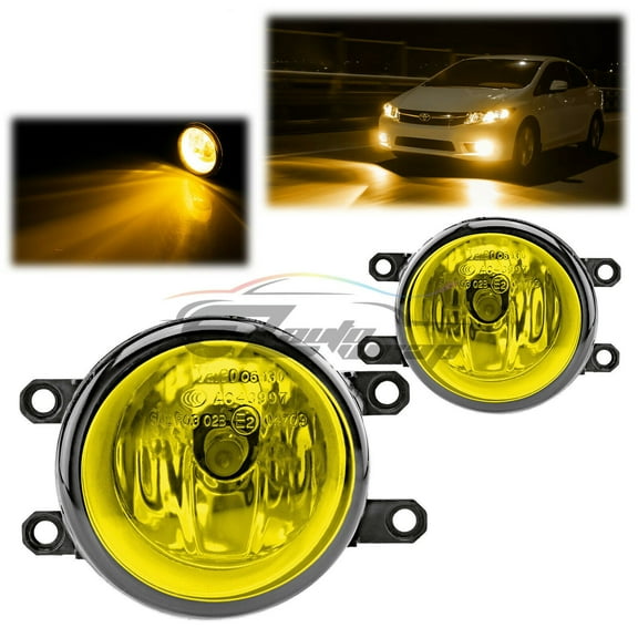 Pair of Fog Light Yellow Lens Replacement OEM Grade For 07-14 Toyota Camry T3