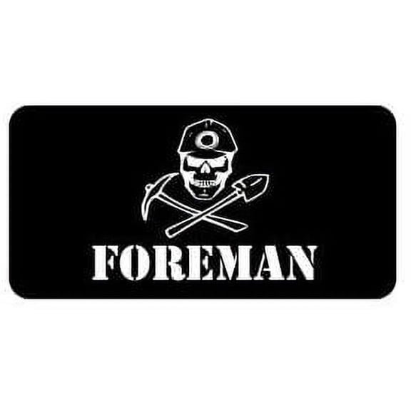 Pair of Foreman Coal Miner Skull Mining Funny Hard Hat/Helmet Stickers