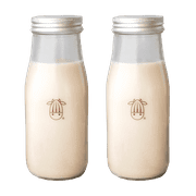 Almond Cow Glass Milk Bottles, Set of 2