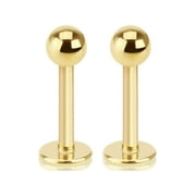 Pair of Gold I.P. Labret Monroe 14G Lip Jewelry Cartilage Tragus Studs