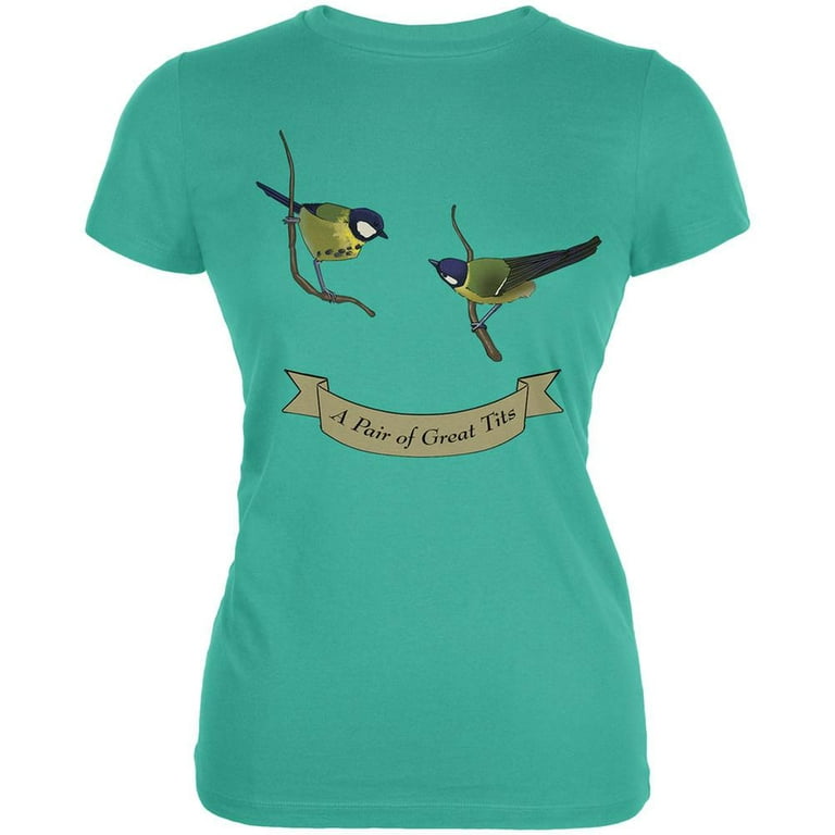 Pair of Great Tits Teal Juniors Soft T-Shirt - Small 