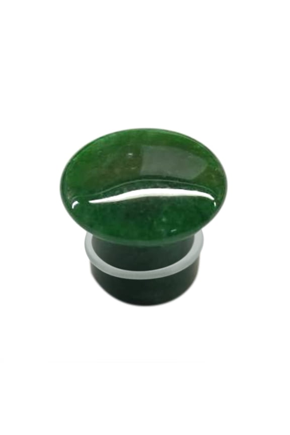 Pair of 2 GAUGE Green Jade Single Flare Stone Ear Plugs Silicone O-Ring Expander synthetic E617