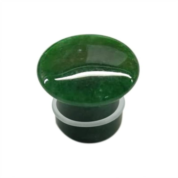 Pair of Green Jade Single Flare Stone Ear Plugs Silicone O-Ring Expander synthetic Gauges 2 GAUGE 6MM E617