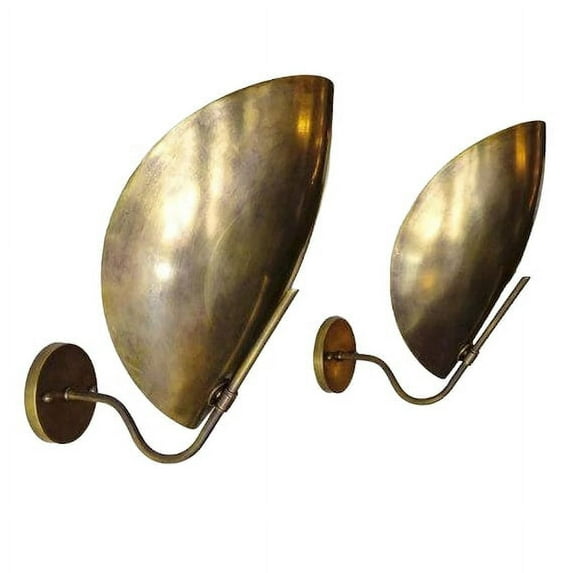 Pair of Handmade Curved Brass Wall Scones - Italian Light Brass Scones - Mid Century Scones - Modern Vintage Scones