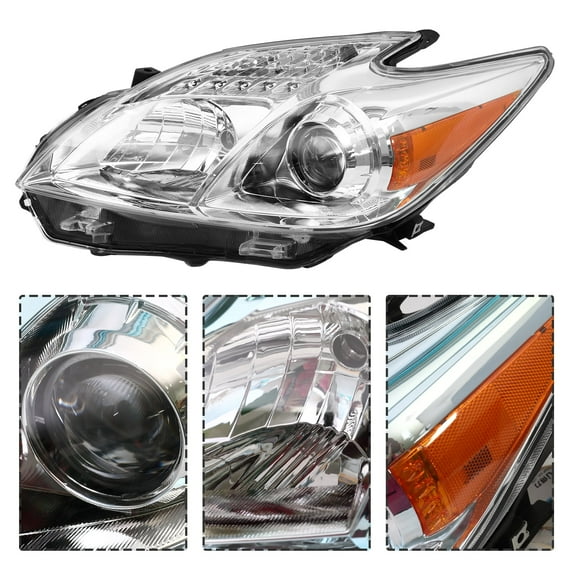 Pair of Headlight Assembly Fit for 2010 2011 Toyota Prius, Left/Driver & Right/Passenger Side Halogen Headlamp